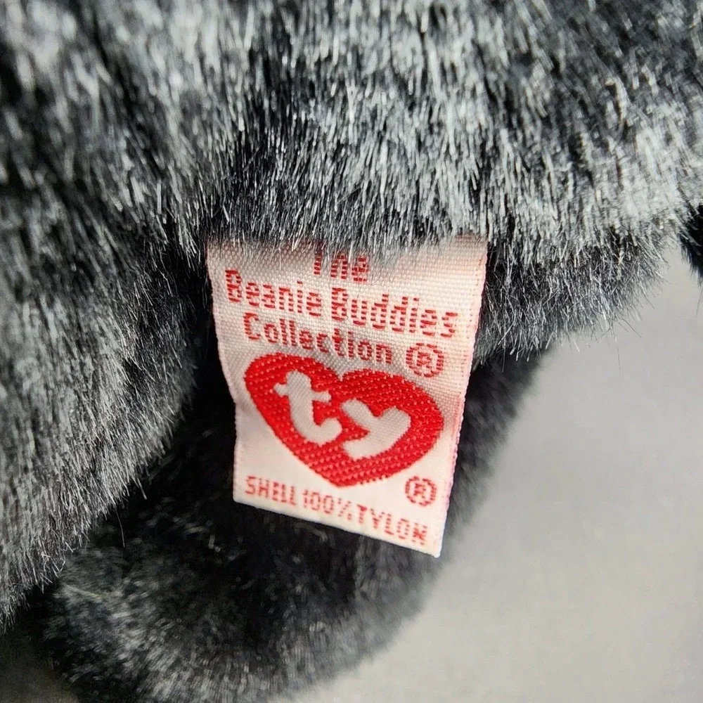 Ty Black Luke Beanie Buddies‎ Black Lab Dog Plush 2001 Vintage Puppy Gingham Bow
